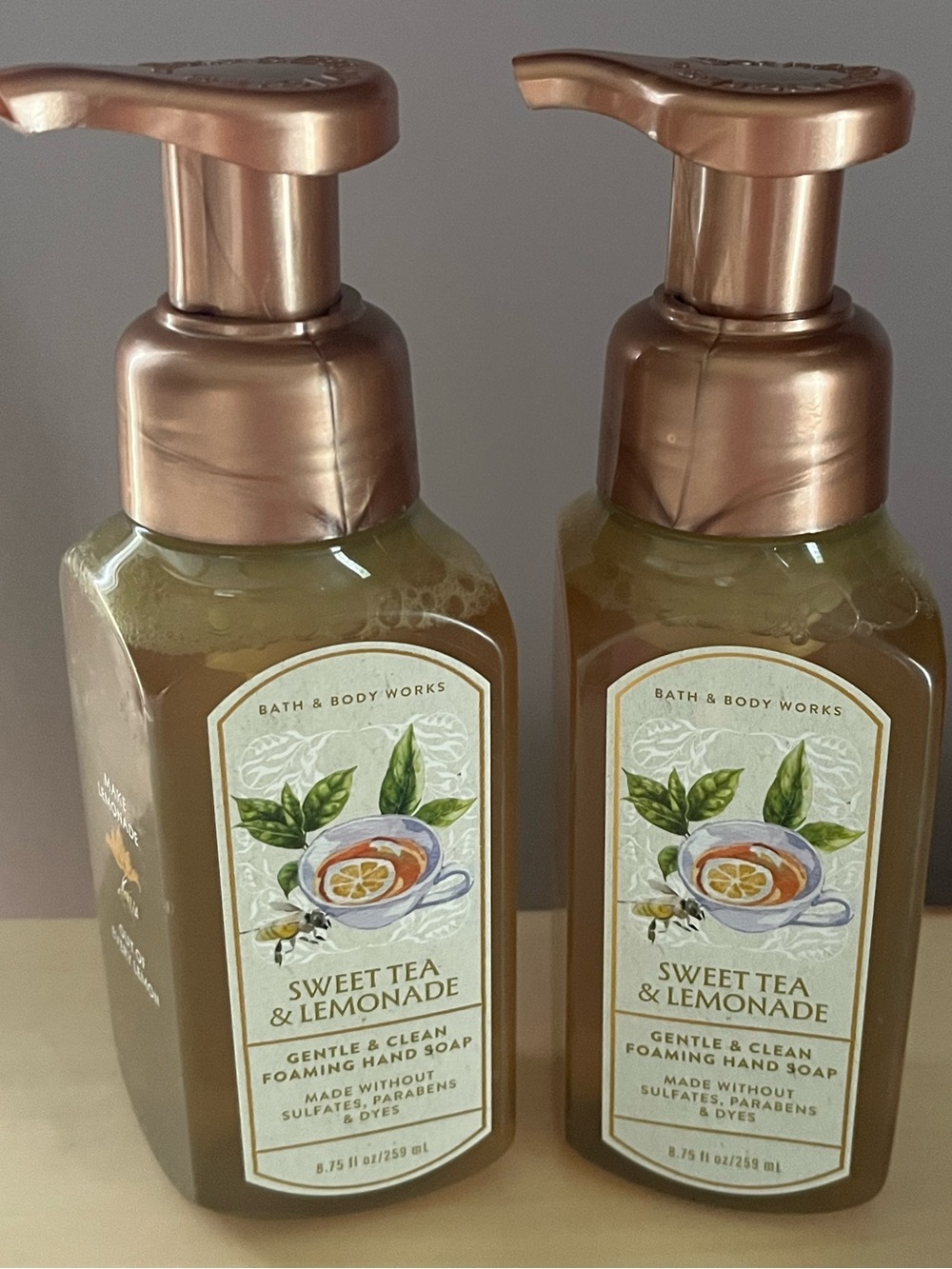 Two New Bath & Body Works Sweet Tea & Lemonade Foaming Hand Soaps